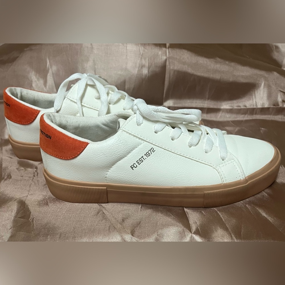 French Connection White and Orange Sneakers